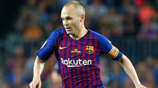 Andres Iniesta back training with Barcelona